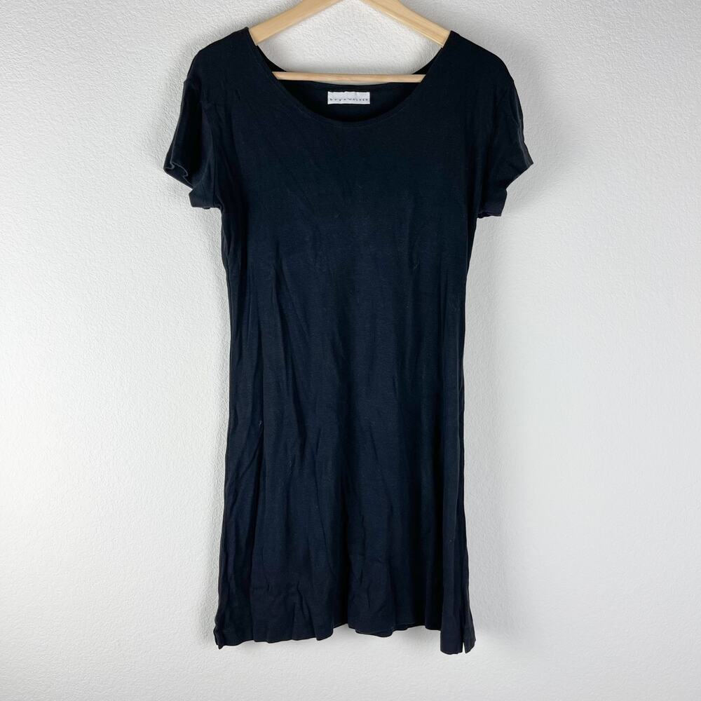 Bryn Walker T-Shirt Dress Womens Medium Black Tencel‎ Blend Short Sleeve Casual